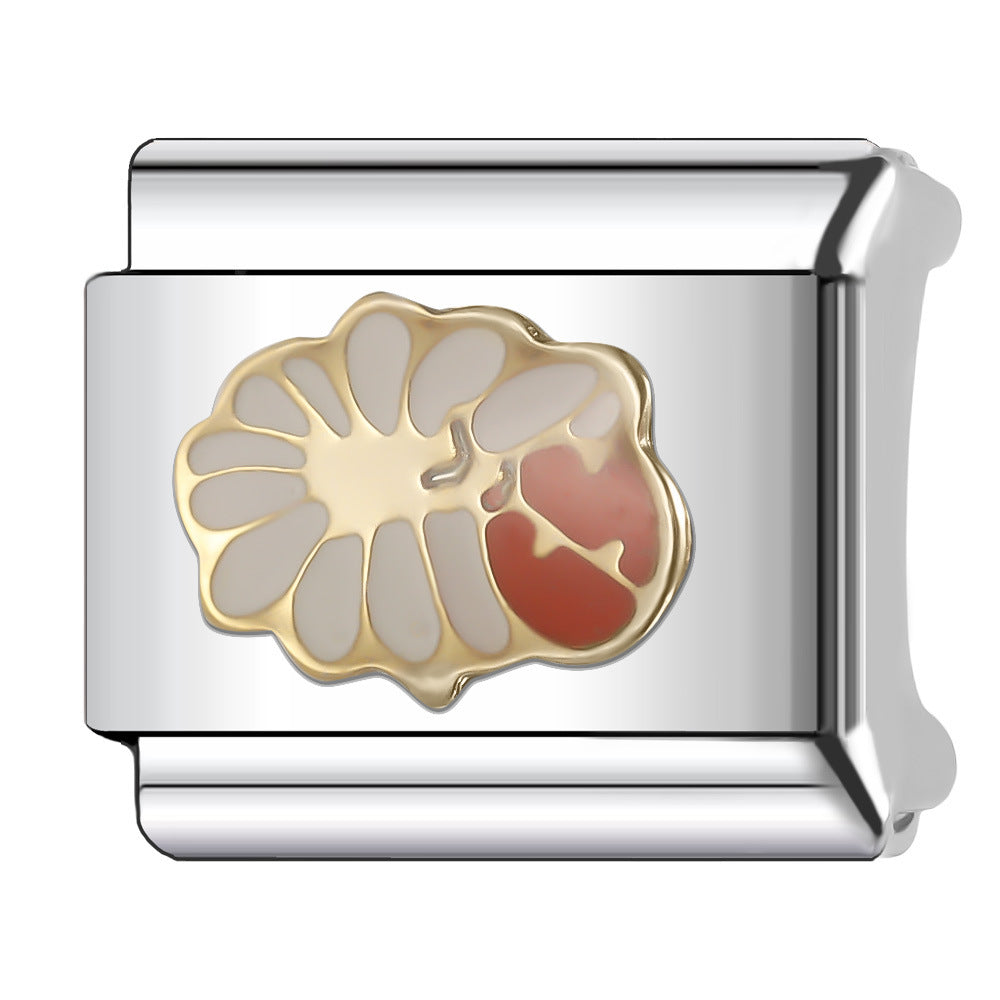 Wholesale Italian Charm Bracelet 9mm DIY Splicing Flower Series Stainless Steel Composable Bracelet