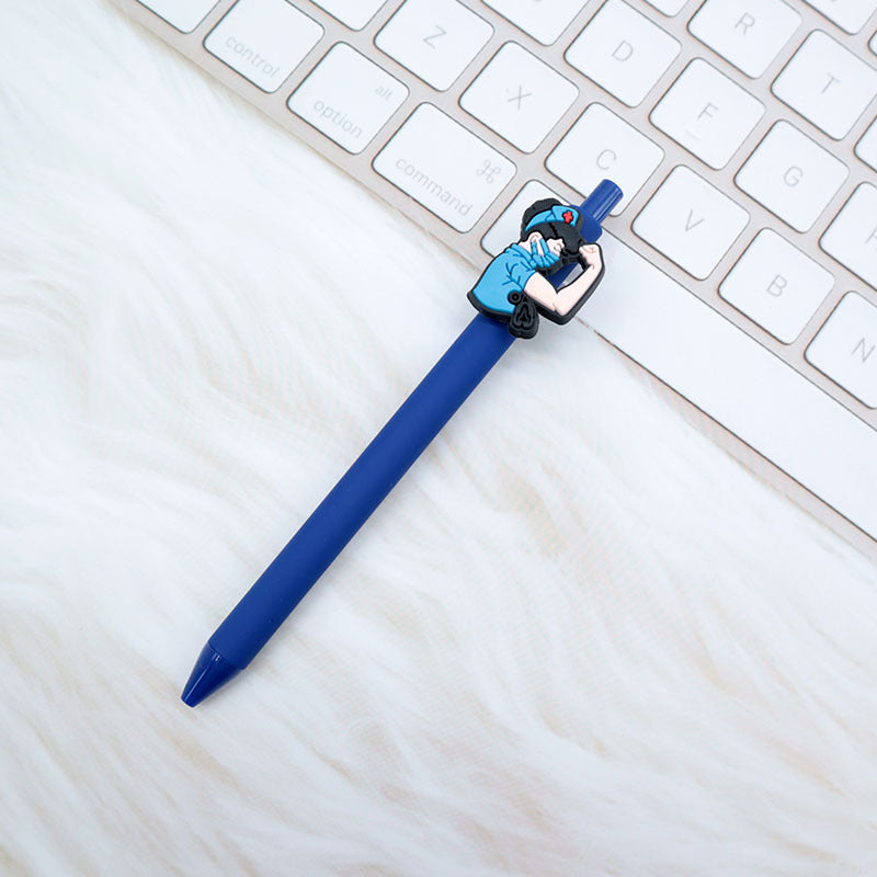 Wholesale  Cartoon PVC Creative Solid Color Doctor Medical 0.5 Pen Press Gel Pen