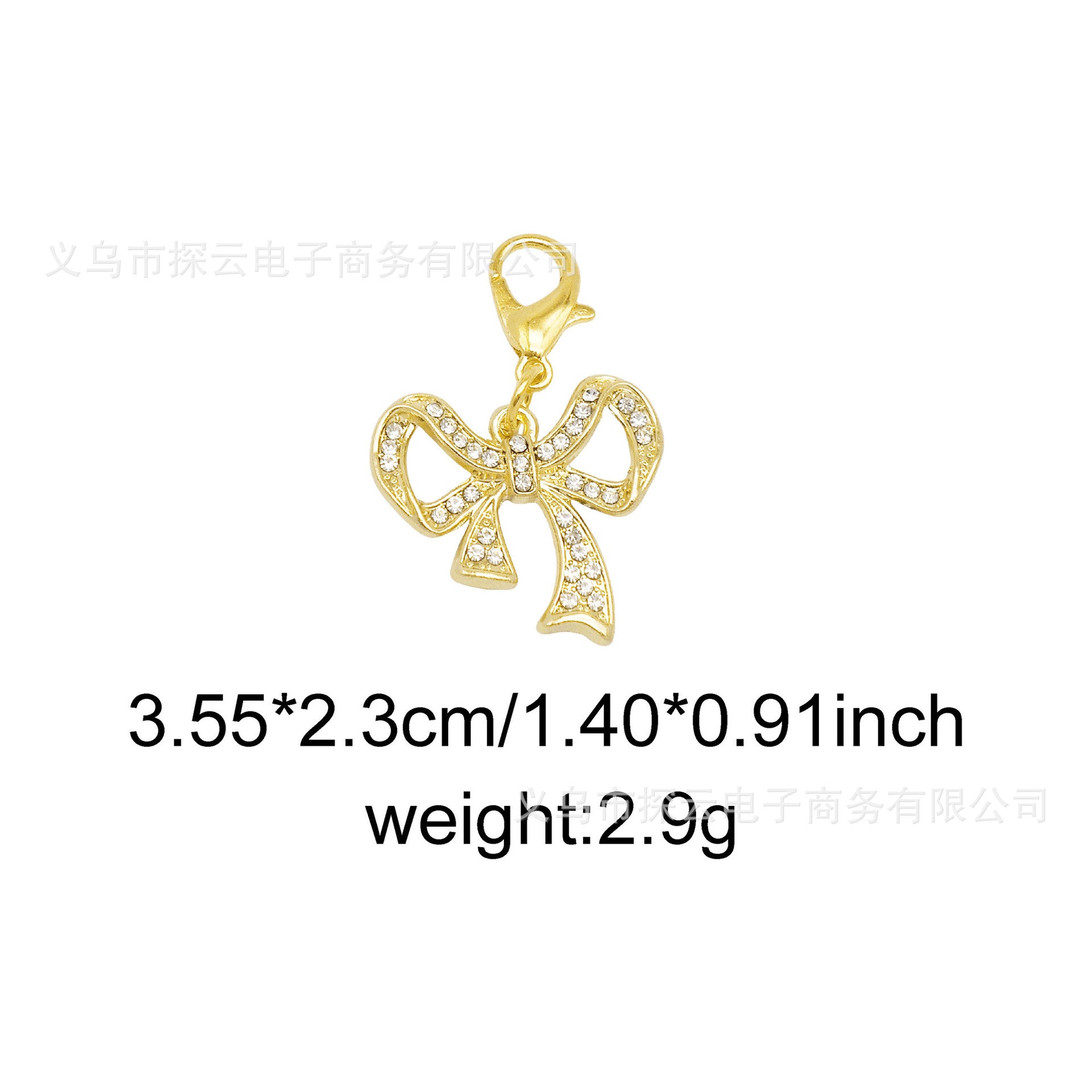 Wholesale Bowknot Heart-Shaped Zircon Diamond   Charms