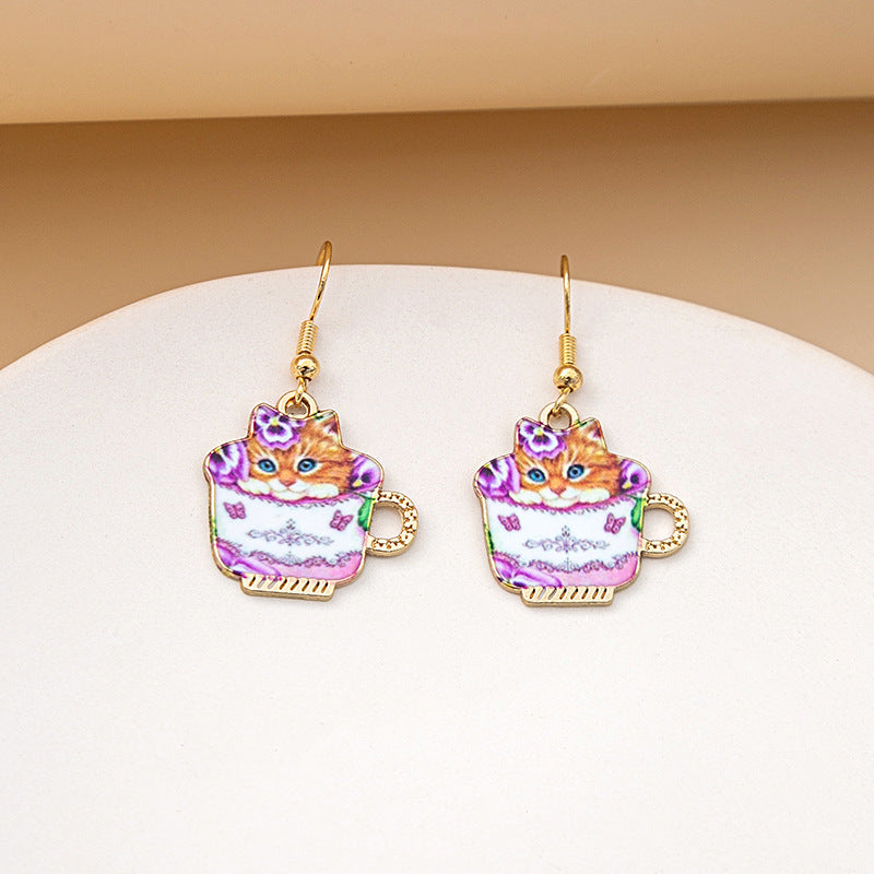 Wholesale Funny Cartoon Cute Kitten Earrings ACC-ES-MDD052