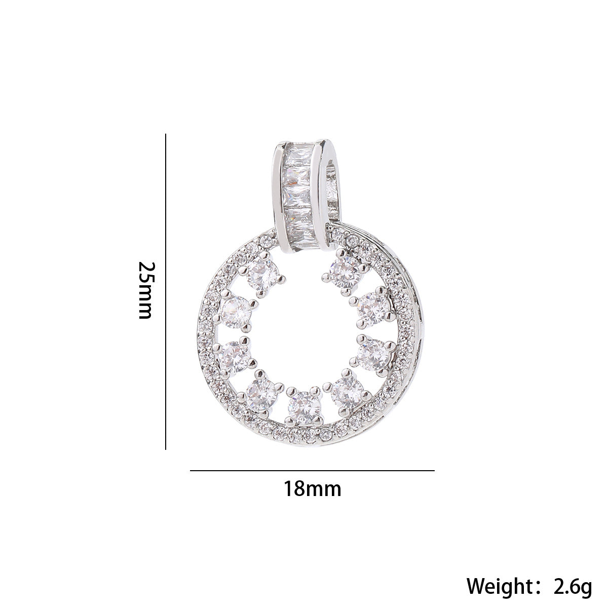 Wholesale Gold Plated Brass Zircon Pendant Snowflake Necklace Charm Elegant Round DIY Jewelry Accessory For Women Casual Boutique Resale