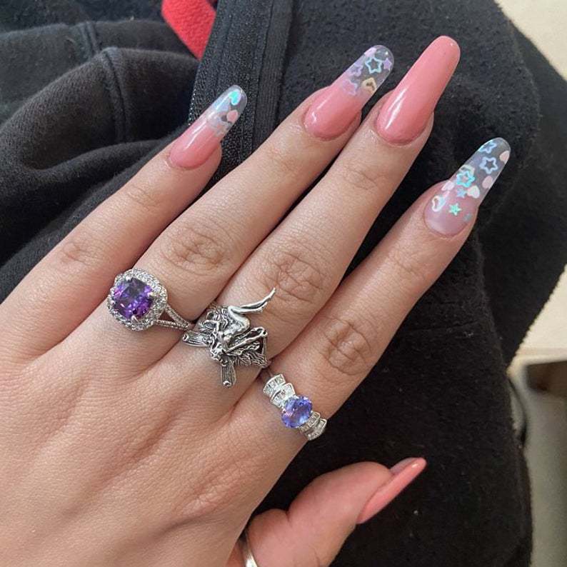 Wholesale Retro Angel Wing Ring for Women,  Silver Alloy,  Chic Jewelry Accessory for Everyday Wear and Gift