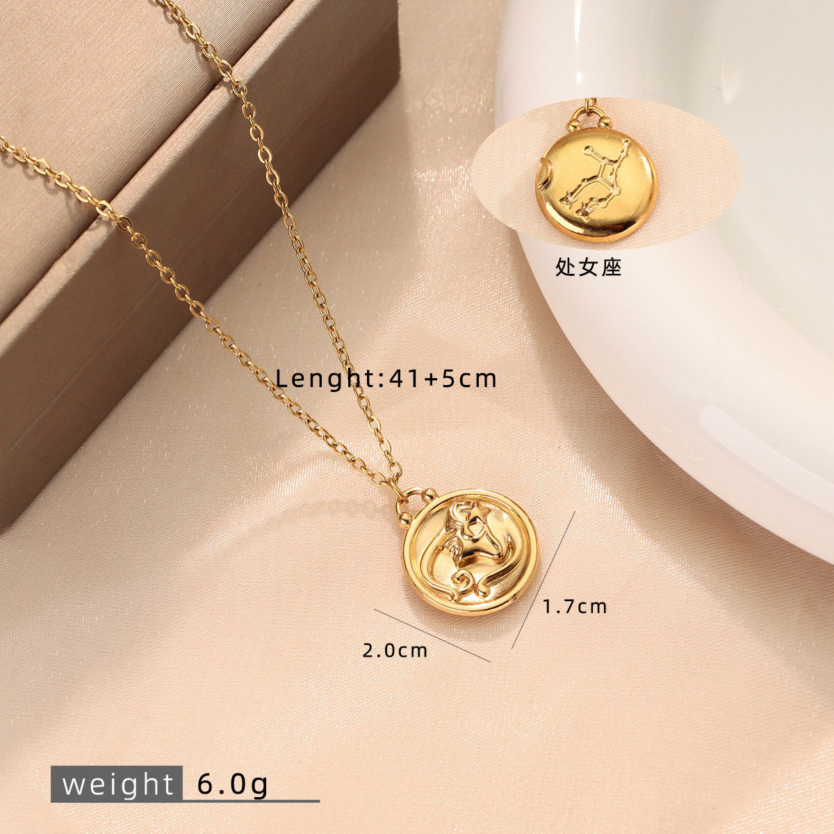 Wholesale Stainless Steel 18K Gold Plated Contion Necklace,  Fashion Jewelry Accessory for Gifts