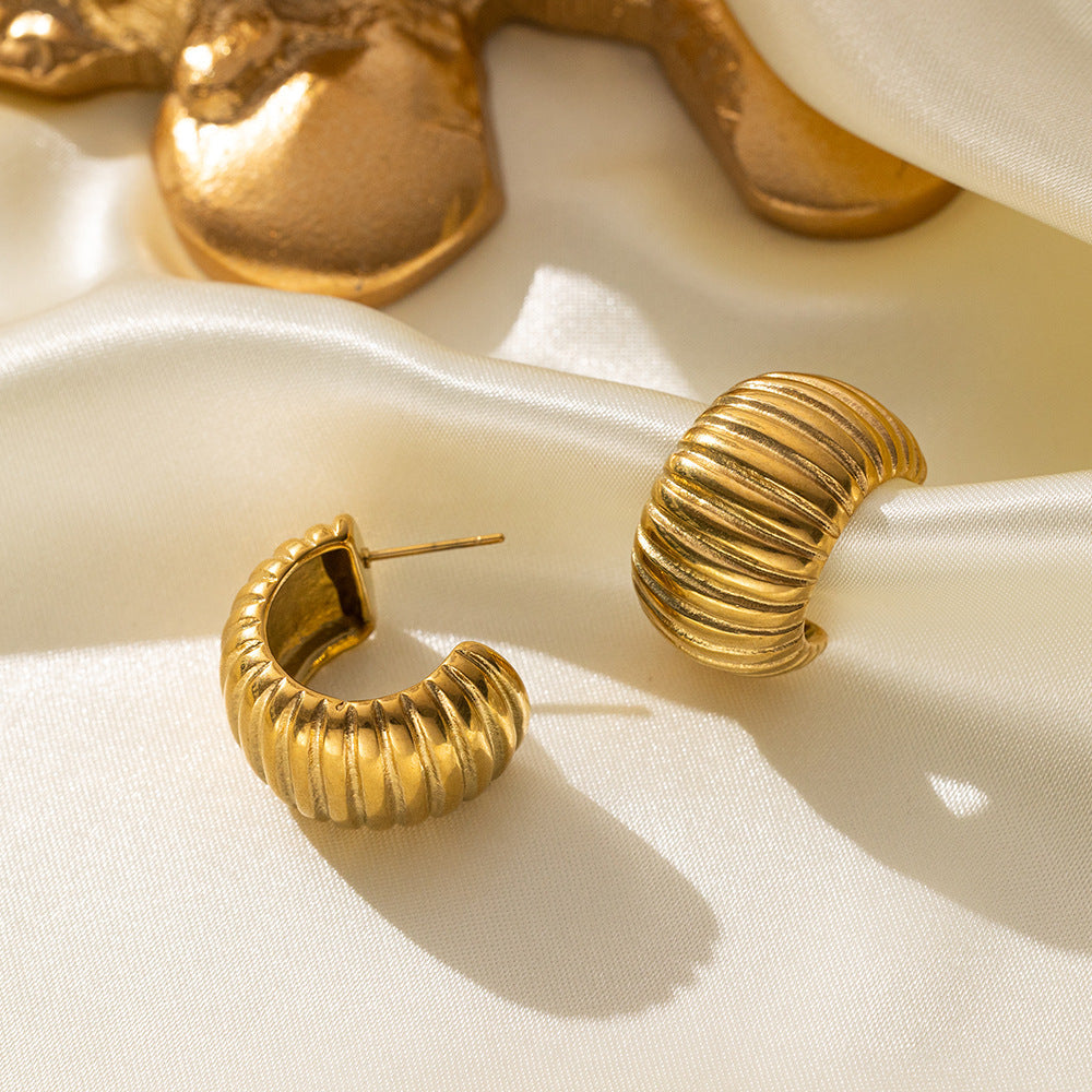 Wholesale 18K Gold Stainless Steel Earrings ACC-ES-QiYun005