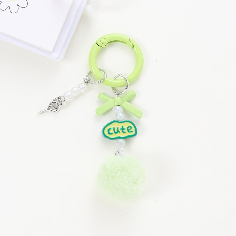 Wholesale Handmade beaded wool ball keychain