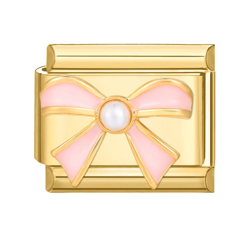 Wholesale Italian Charm Bracelet 9mm DIY Splicing Removable Stainless Steel Gold Bottom Light Luxury Composable Bracelet