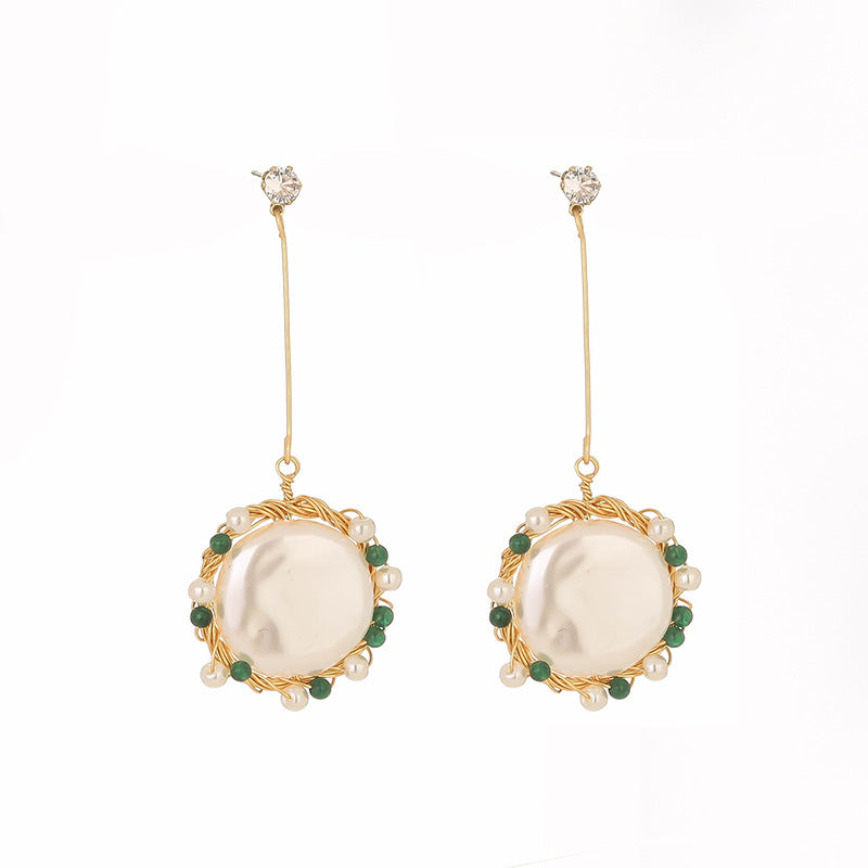 Wholesale Handmade Winding  Pearl Earrings  Long Tassel Butterfly Flower Earrings