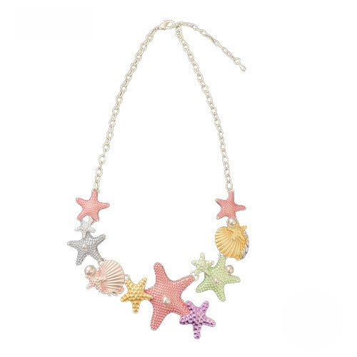 Wholesale  color painting oil Shell starfish necklace