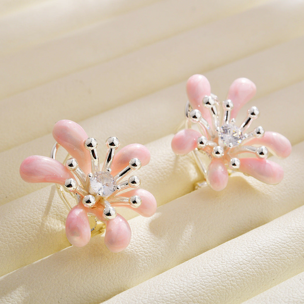 Wholesale daisy petal ear clip temperament earrings