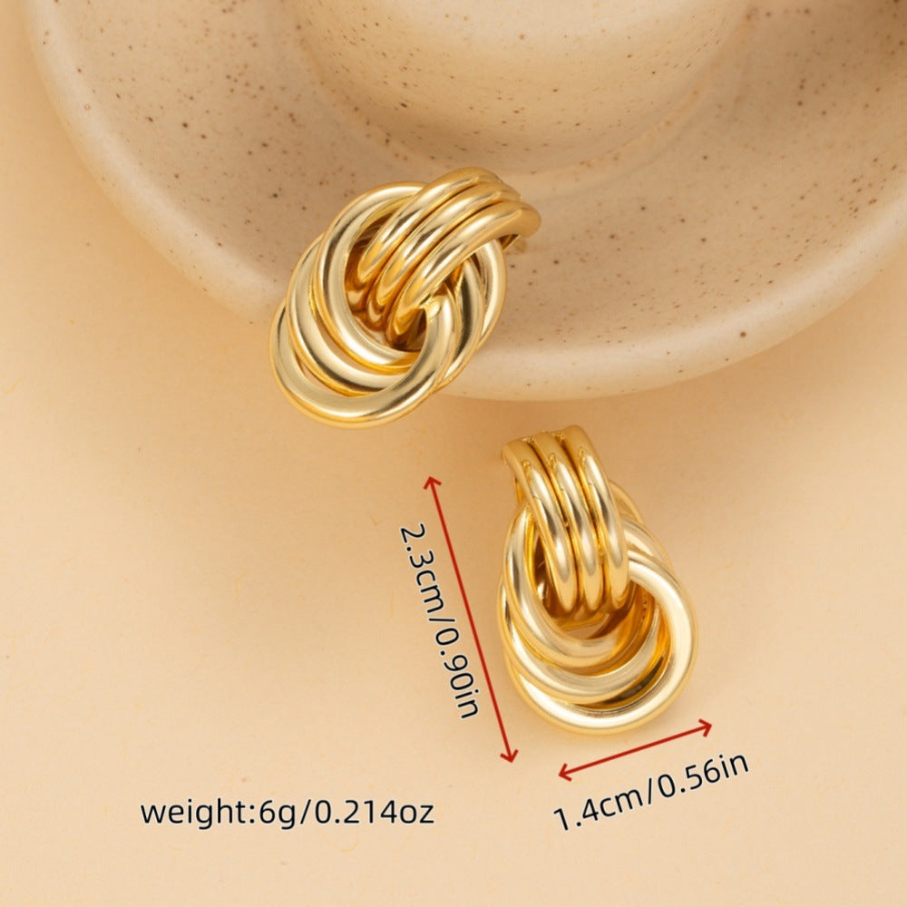 Wholesale  Golden Distinctive Irregular Earrings Multi-layer Earrings