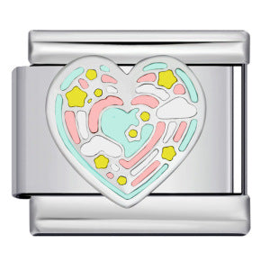 Wholesale Italian modular titanium steel welding pattern DIY  bracelet