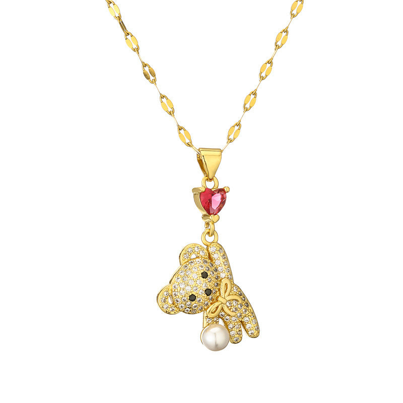 Wholesale cute bear pendant necklace