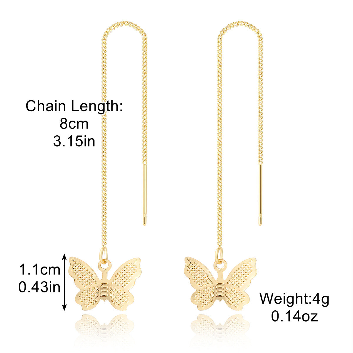Wholesale  Small Crowd Long Tassel Ear Line Butterfly Love Bird Ear Line Earrings