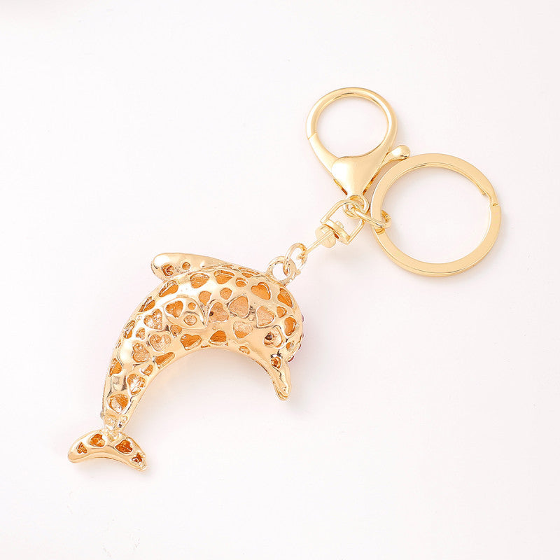 Wholesale Dolphin Rhinestone Alloy Keychain ACC-KC-YuanFei009