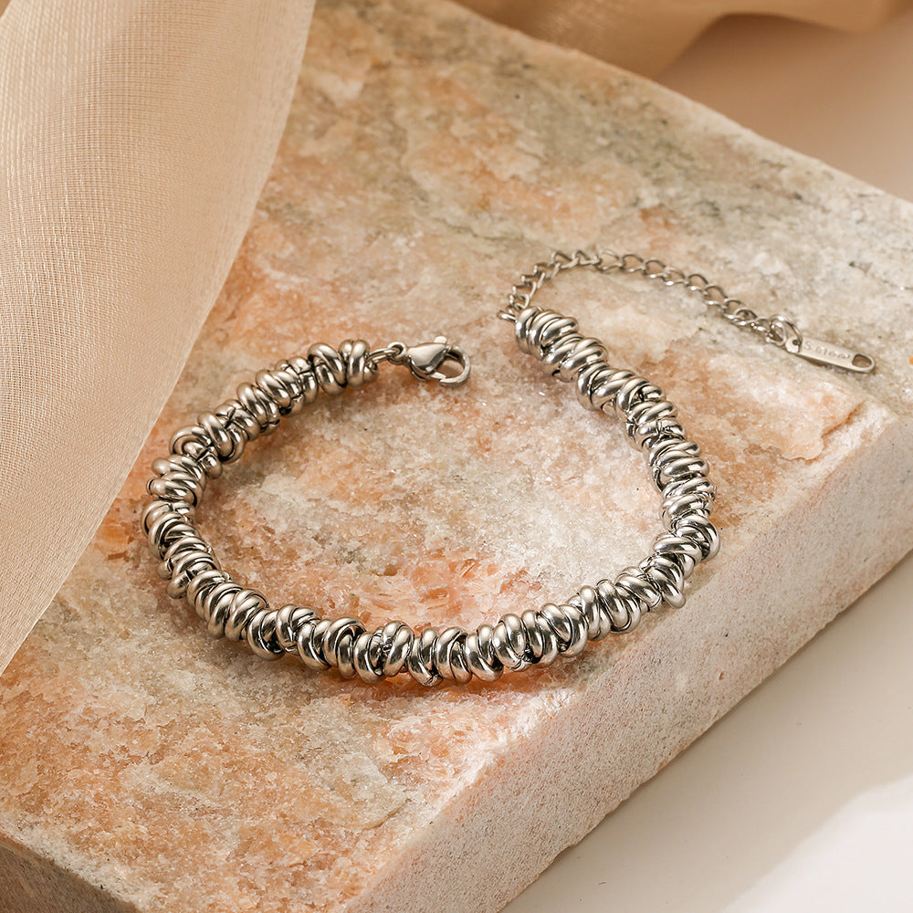 Wholesale Metal Style Three Color Thick Chain Titanium Steel Bracelet
