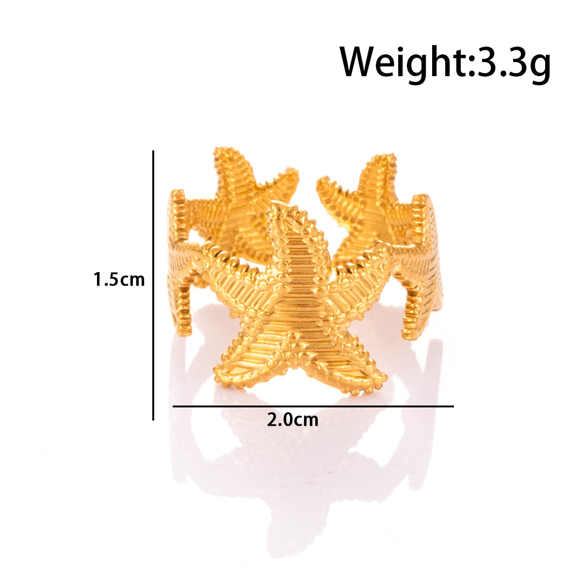 Wholesale Titanium steel simple versatile niche shell flower starfish  light luxury  opening adjustable ring