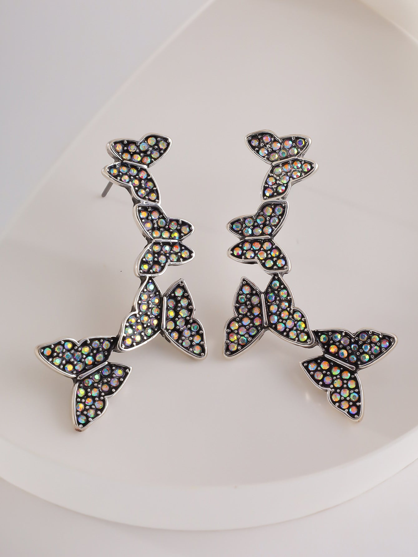 Wholesale  rhinestone decoration butterfly earrings