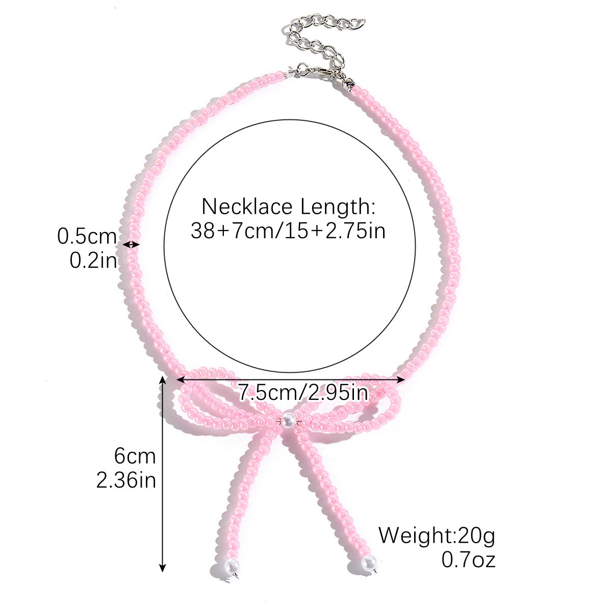 Wholesale  Butterfly Knot Necklace with Rice Beads Versatile Choker Chain