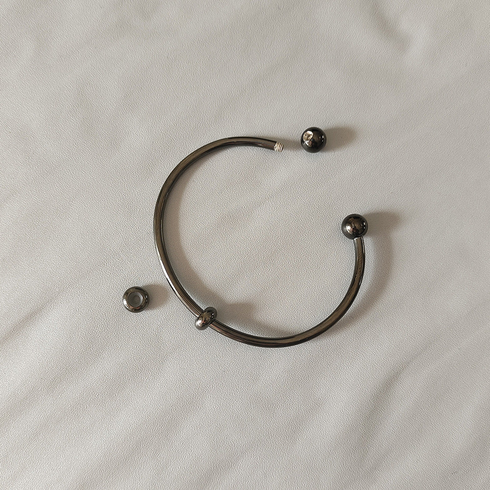 Wholesale Stainless steel ball-end open bangle