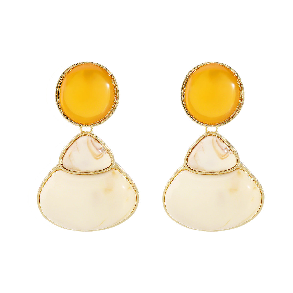 Wholesale contrast color geometric triangle earrings