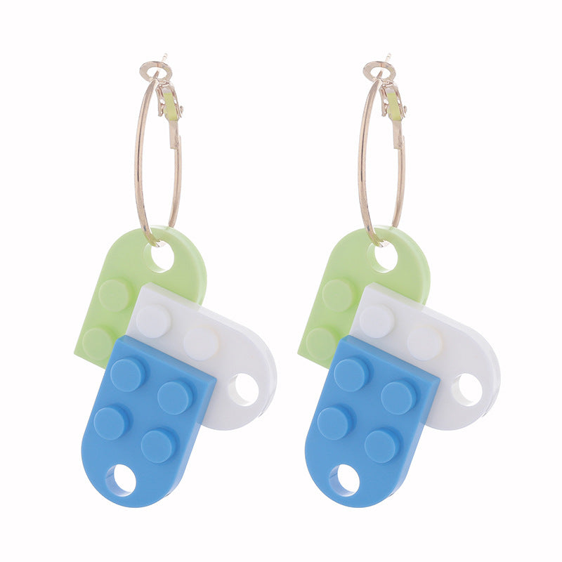 Wholesale  Creative Splicing Geometric Earrings