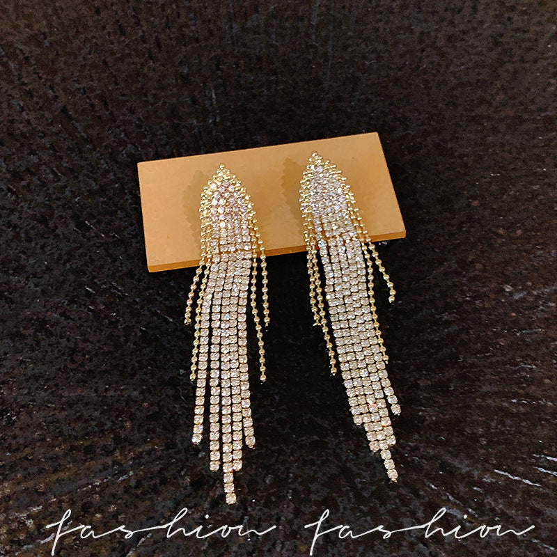 Wholesale Gold Tone Alloy Geometric Triangle Tassel Earrings Trendy Fashion Jewelry Accessory For Women Gift