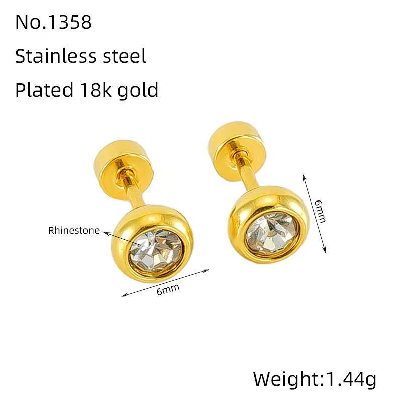 Wholesale Stainless steel diamond stud earrings