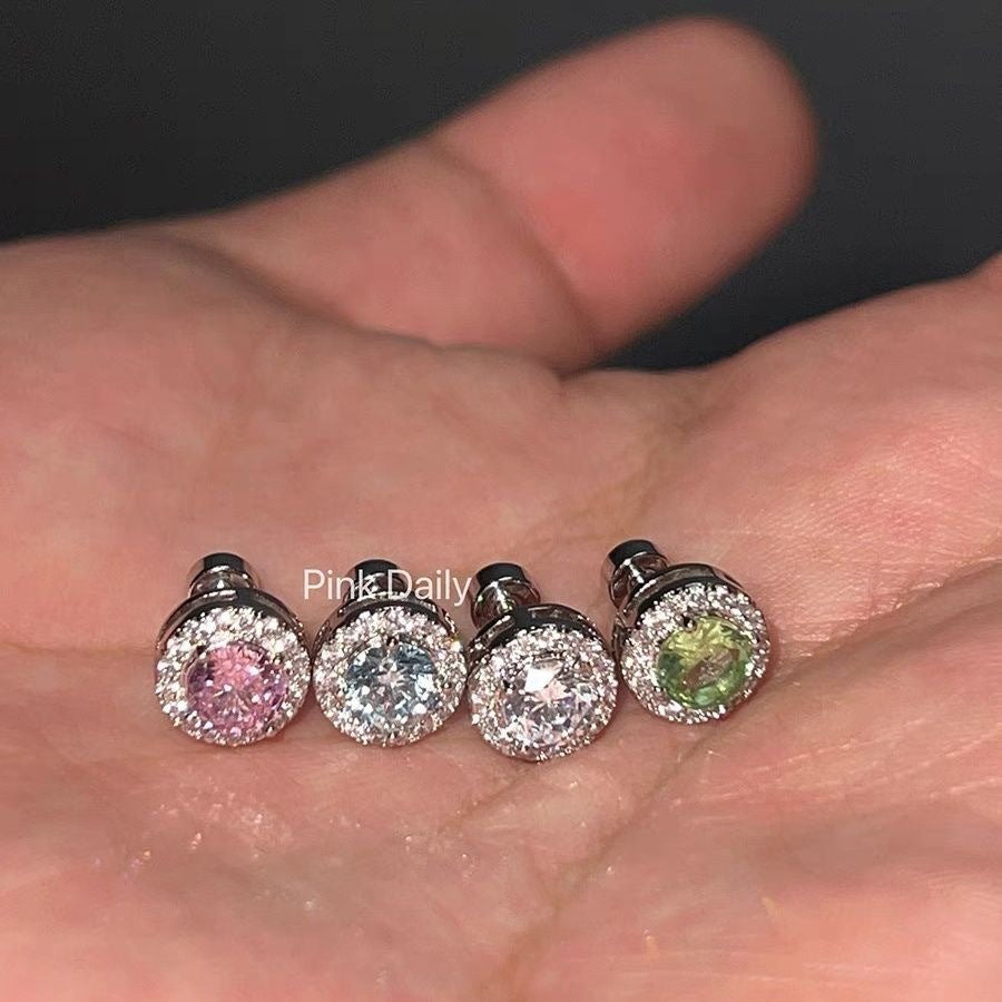 Wholesale Titanium Steel Sparkling Summer Clear Zircon Ear Bone Nails Earrings