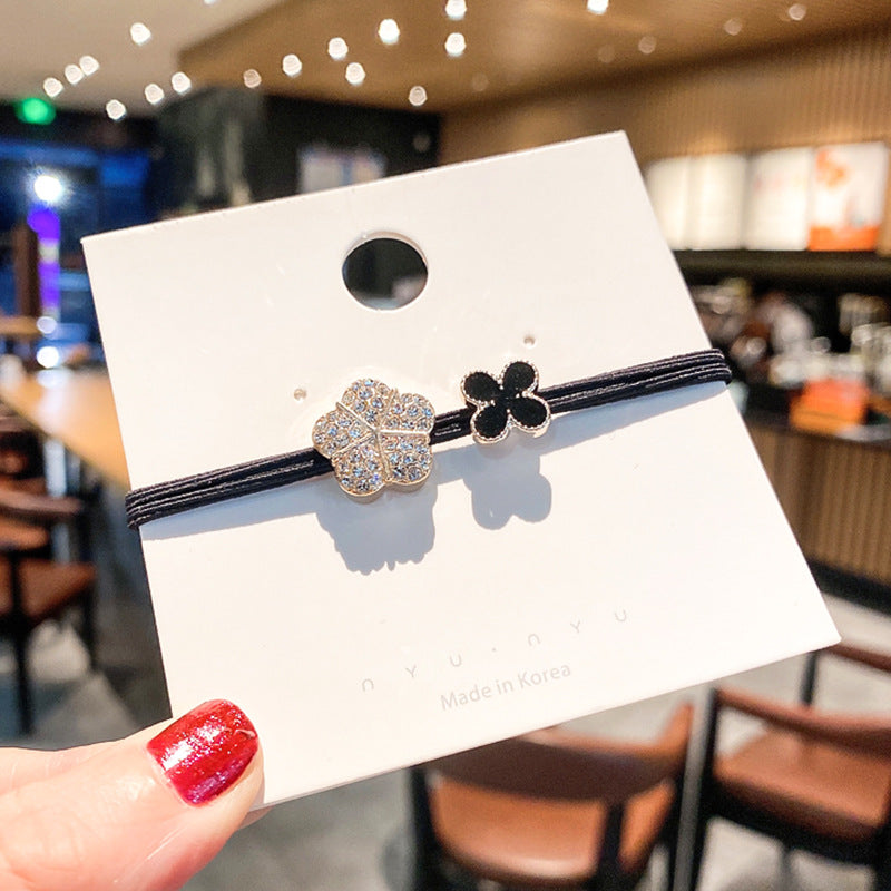 Wholesale Rhinestone Love Four-leaf Clover Hair Band Headband Hair Scrunchies ACC-HS-Huidi008