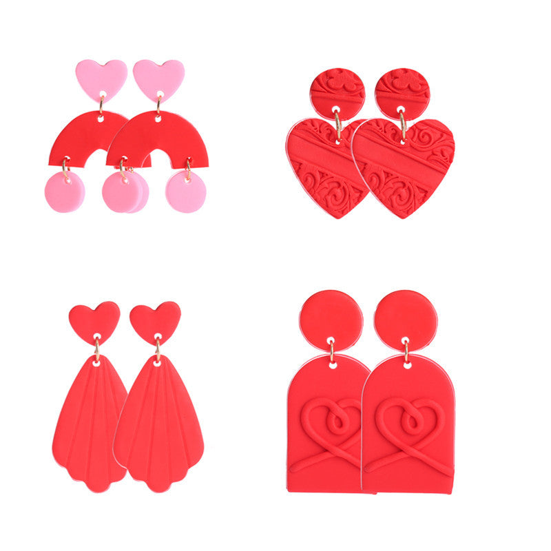 Wholesale Valentine's Day Supply Soft Pottery  Love Earrings