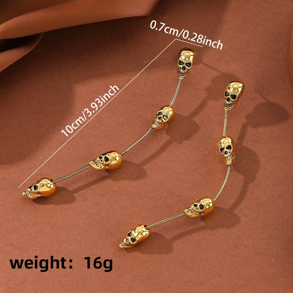 Wholesale Skull Tassel Drop Earrings  Trendy Fashion Accessory for Women