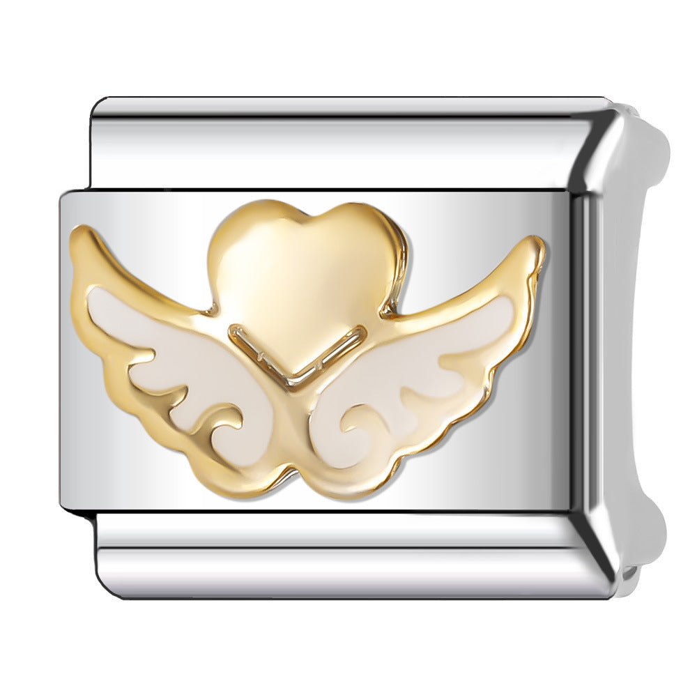 Wholesale Italian Charm Bracelet 9mm DIY Splicing Creative Pattern Stainless Steel Composable Bracelet