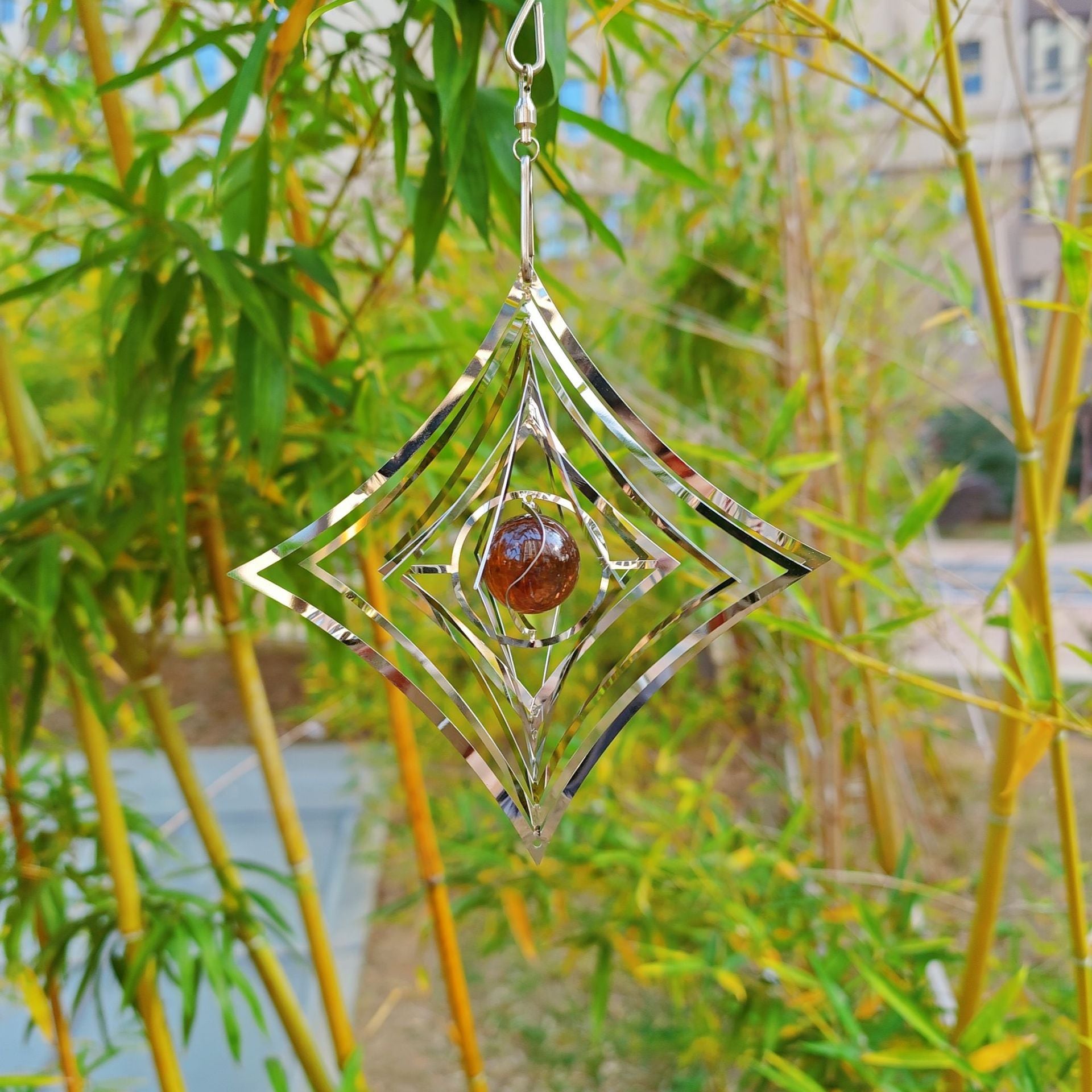 Wholesale Stainless Steel Flower Rotating Wind Chime