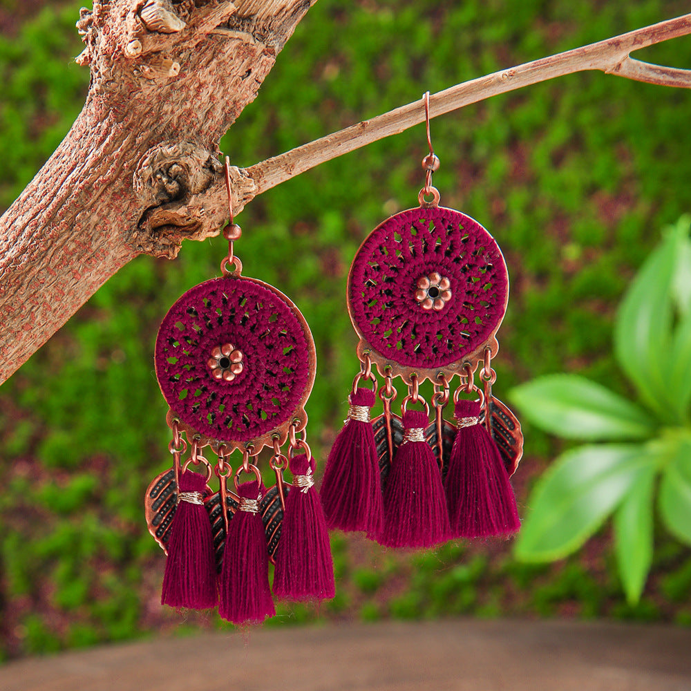 Wholesale Bohemian Tassel Earrings Handmade Zinc Alloy Retro Party Gift