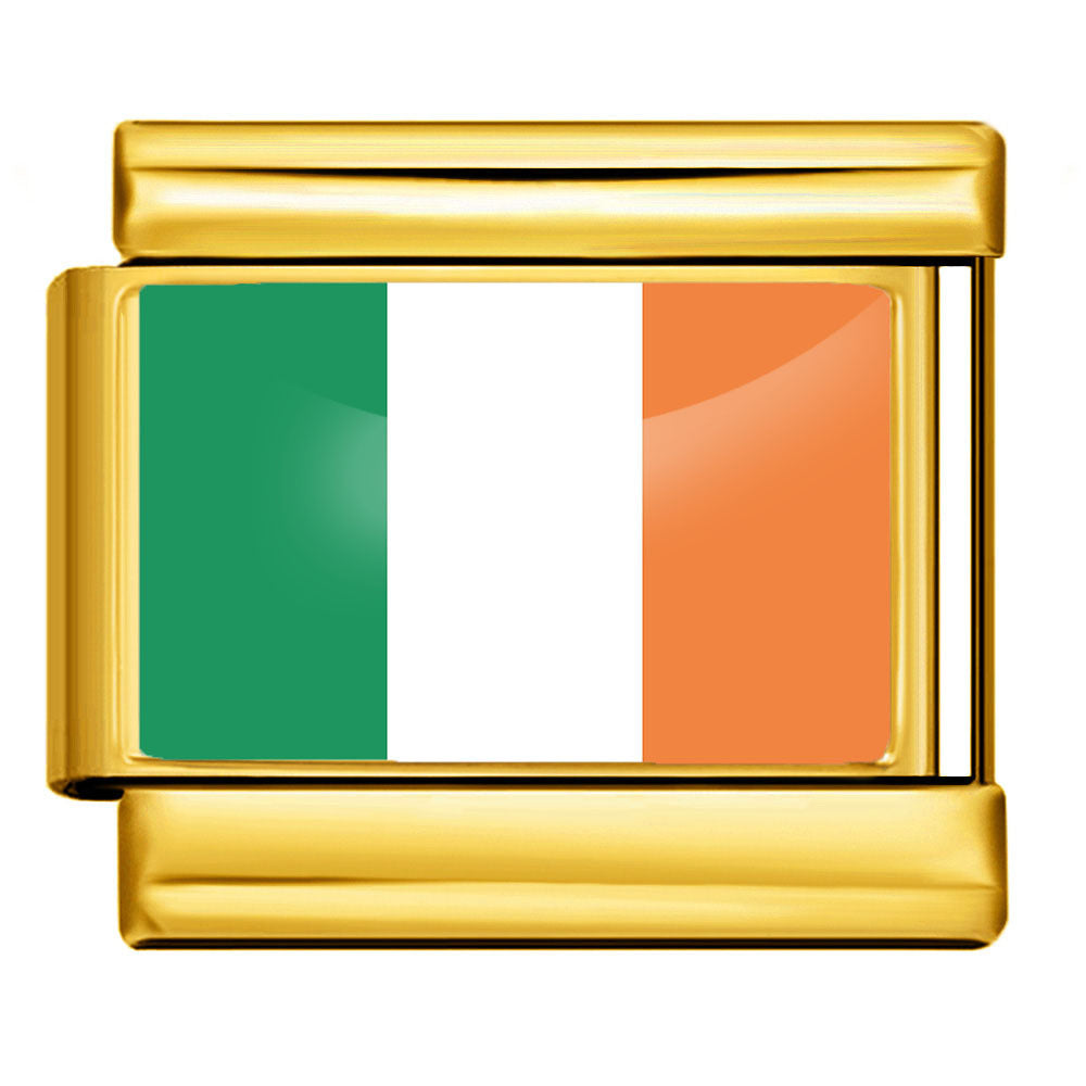 Wholesale Golden World Flag Photo Epoxy Italian Module Bracelet DIY Stainless Steel Elastic Strap Chain Bracelet