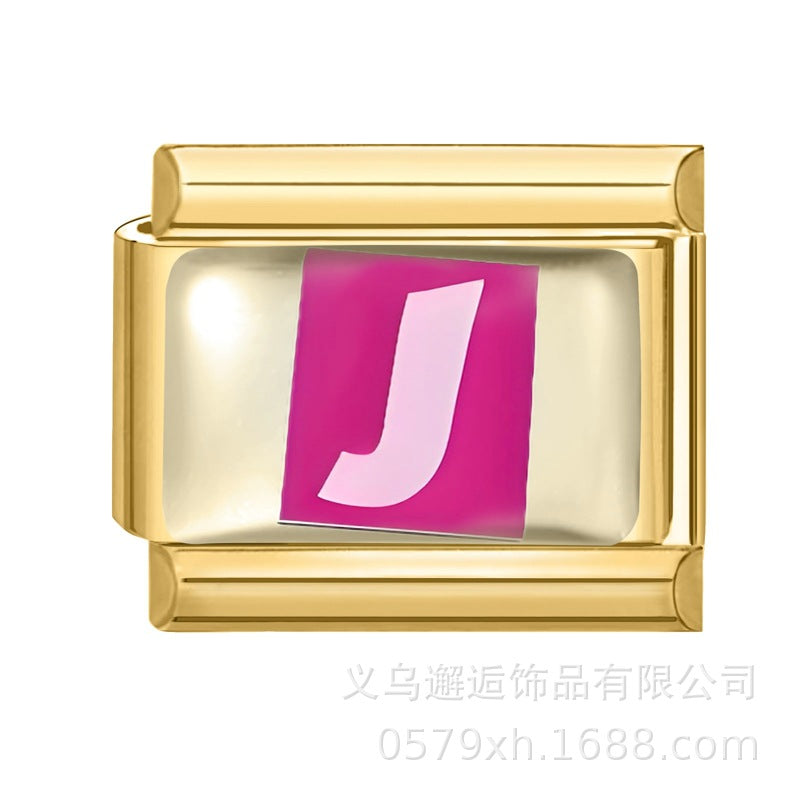 Wholesale 9mm Italian Charm Starter Bracelets DIY Letter Series Stainless Steel Composable Bracelet