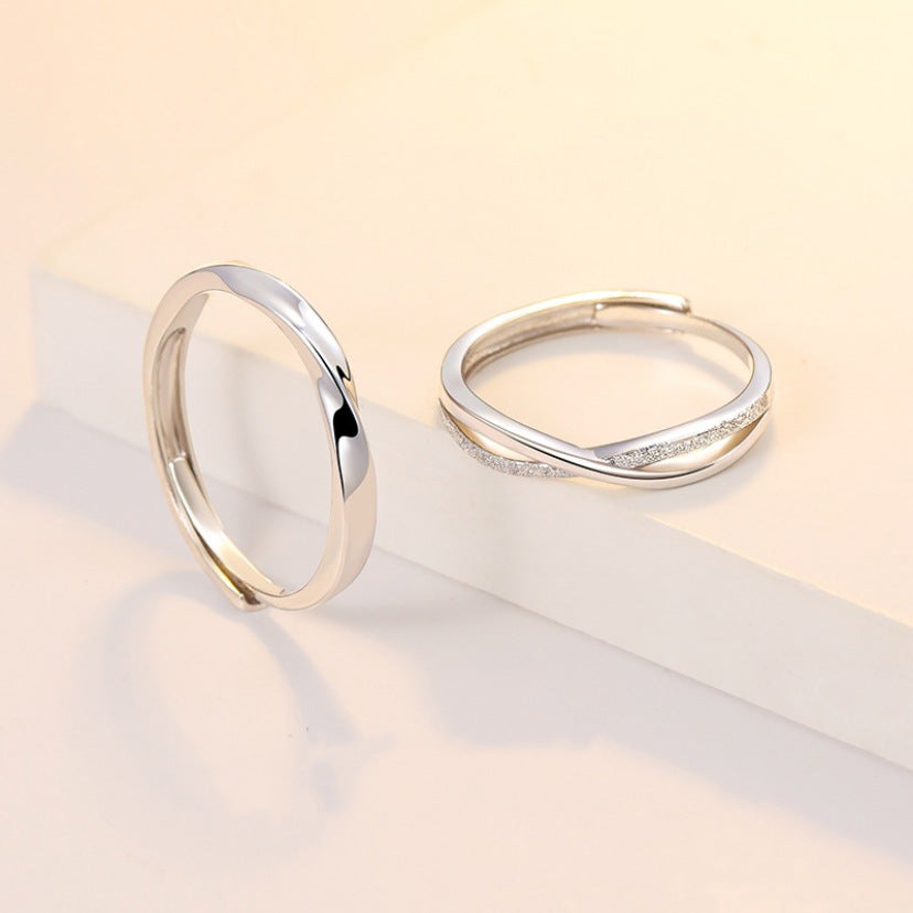 Wholesale S999 sterling silver  happy couple pair luxury ring