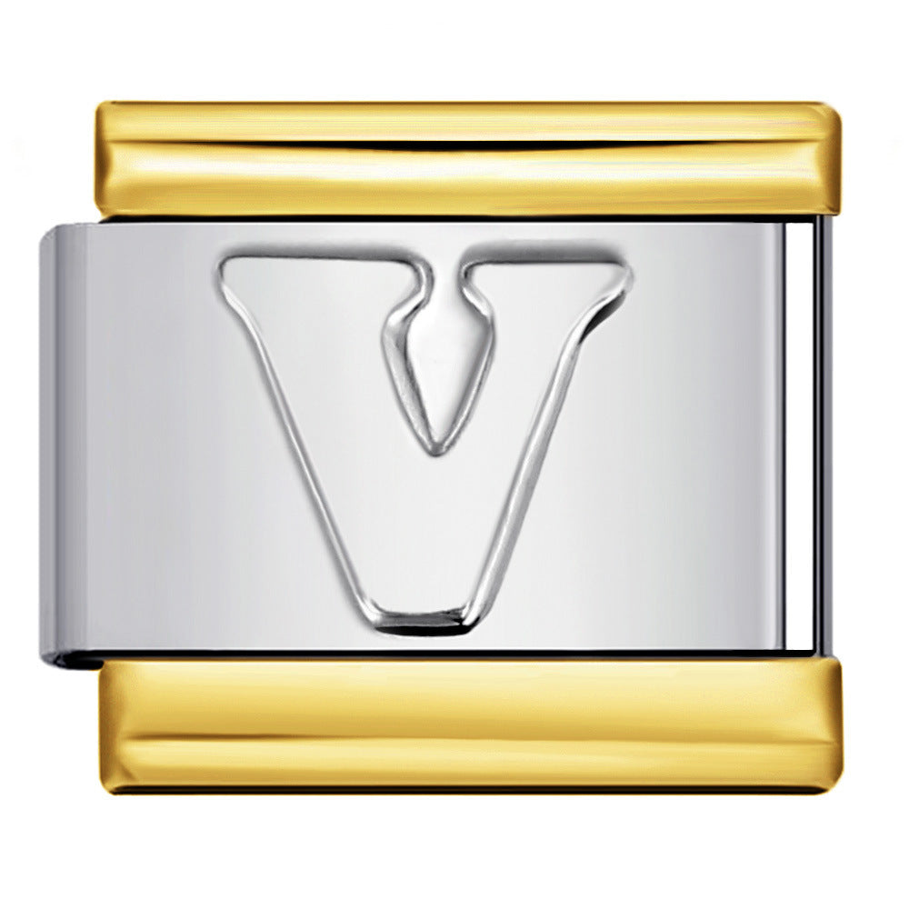 Wholesale Italian Charm Bracelet 9mm DIY letter Creative Stainless Steel Composable Bracelet