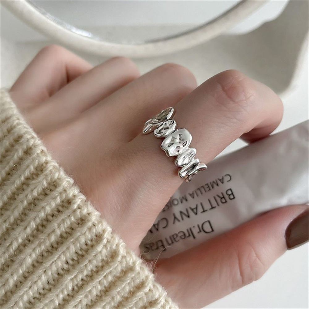 Wholesale Plain Irregular 925 Sterling Silver Ring ACC-RS-Yues009