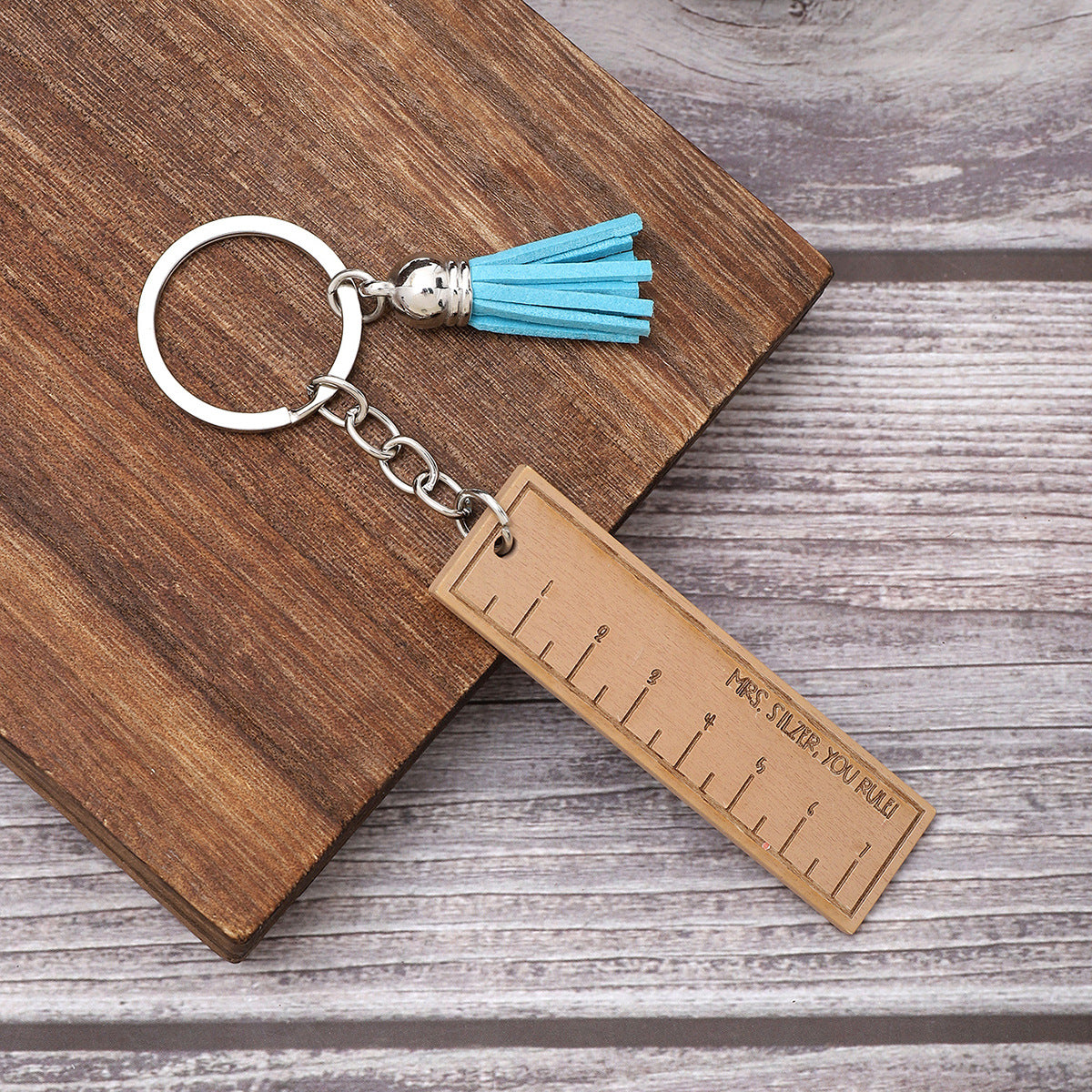 Wholesale Tassel Wooden Ruler Keychain ACC-KC-YTian006