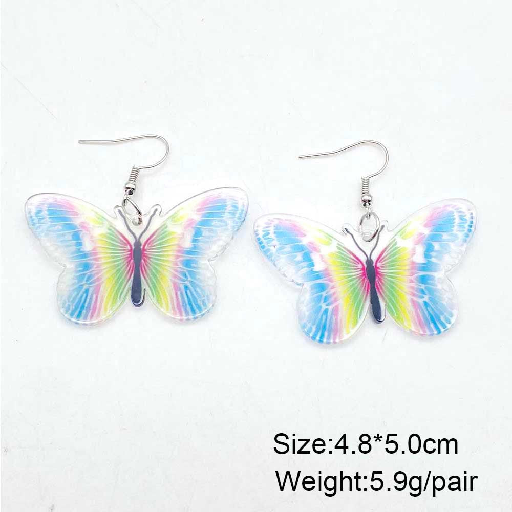 Wholesale Bohemian Painted Ethnic Style Butterfly Acrylic Earrings ACC-ES-CY007