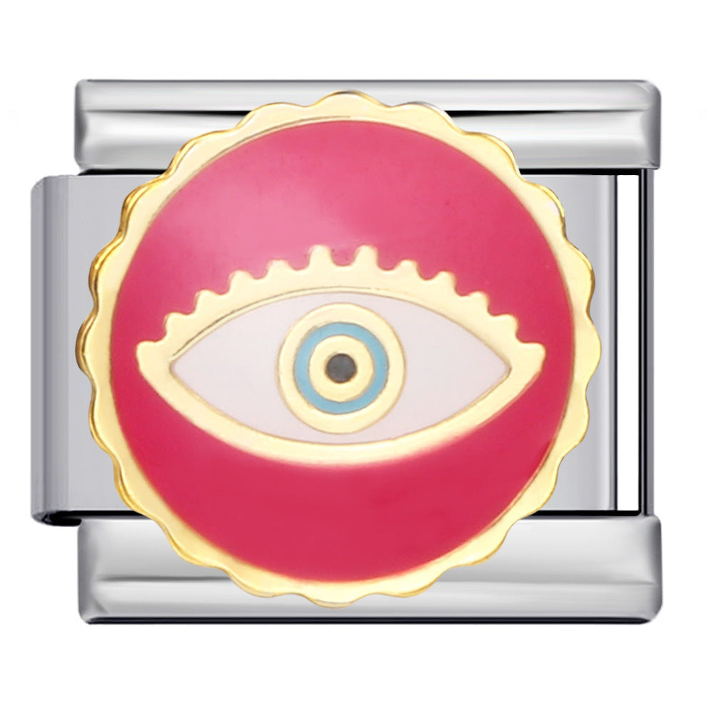 Wholesale Italian Charm Bracelet 9mm DIY Splicing Removable Devil Eye Stainless Steel Composable Bracelet