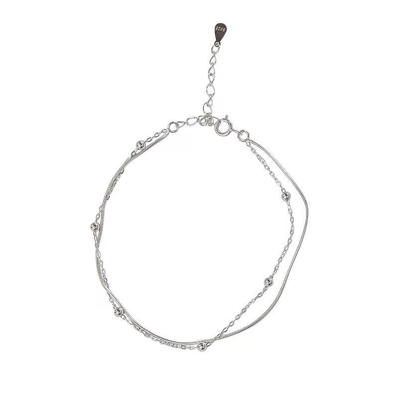 Wholesale S925 Sterling Silver Double Layer Bracelet