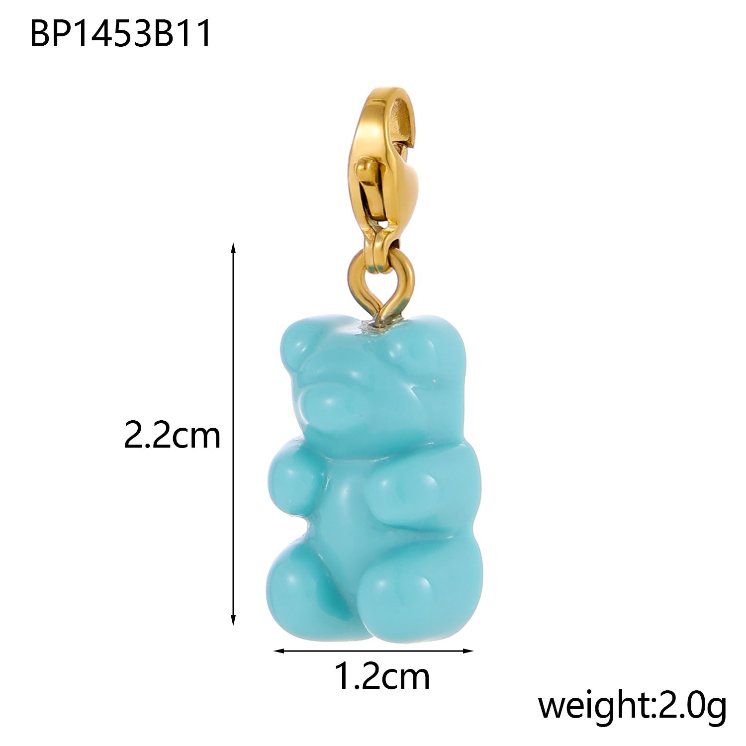 Wholesale  Macaron Colorful Bear DIY Jewelry Pendant
