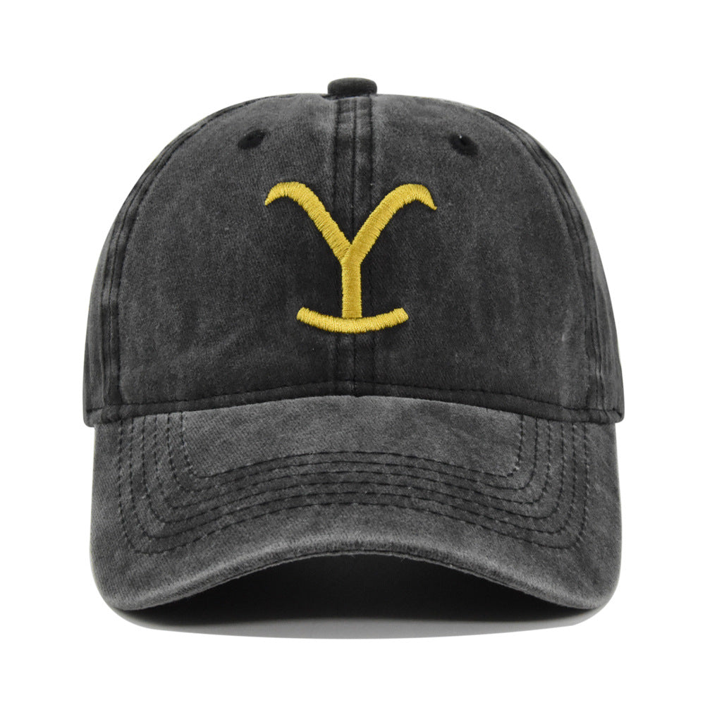 Wholesale Old embroidered sun-shading wide-brimmed ponytail baseball hat