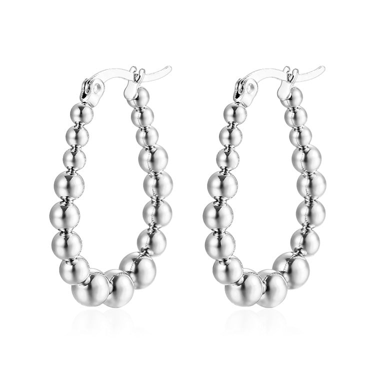 Wholesale Stainless steel  geometric stainless steel welding bead earrings