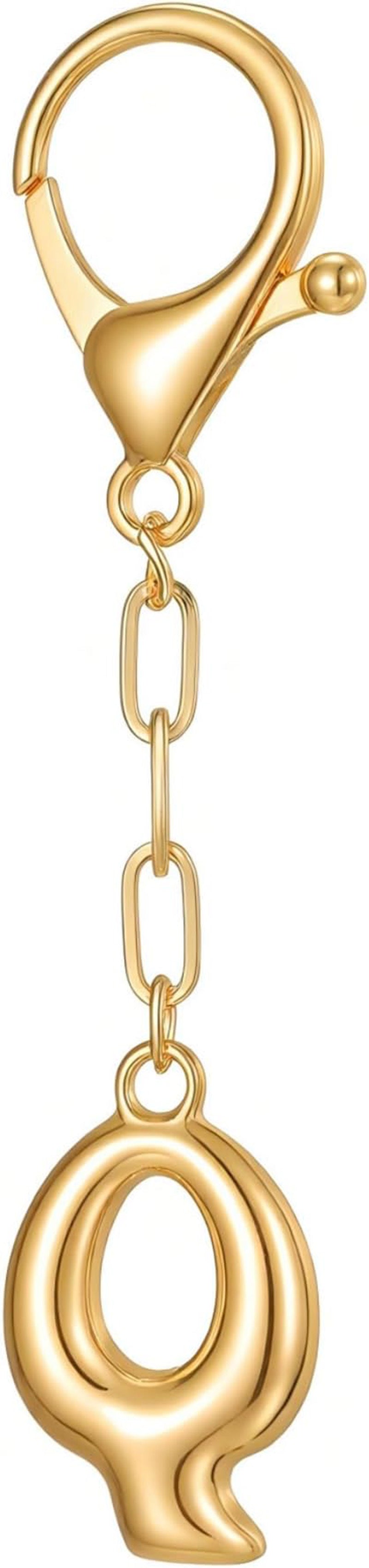 Wholesale 26 Gold Alphabet Letter Keychains Set Stylish Bag Charm Decorative Metal Key Rings For DIY Craft Gift And Boutique Resale