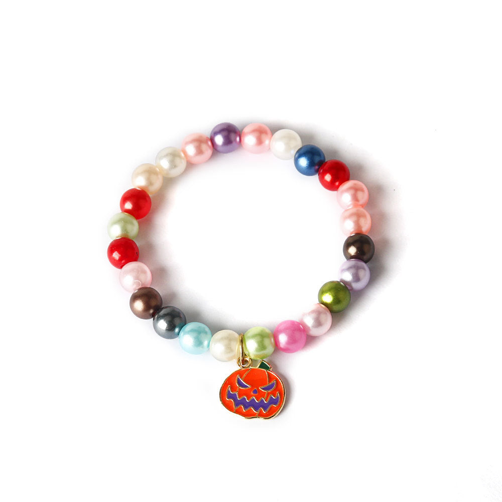 Wholesale Colorful Beaded Pumpkin Head Ghost Skull Halloween Bracelet ACC-BT-HX002