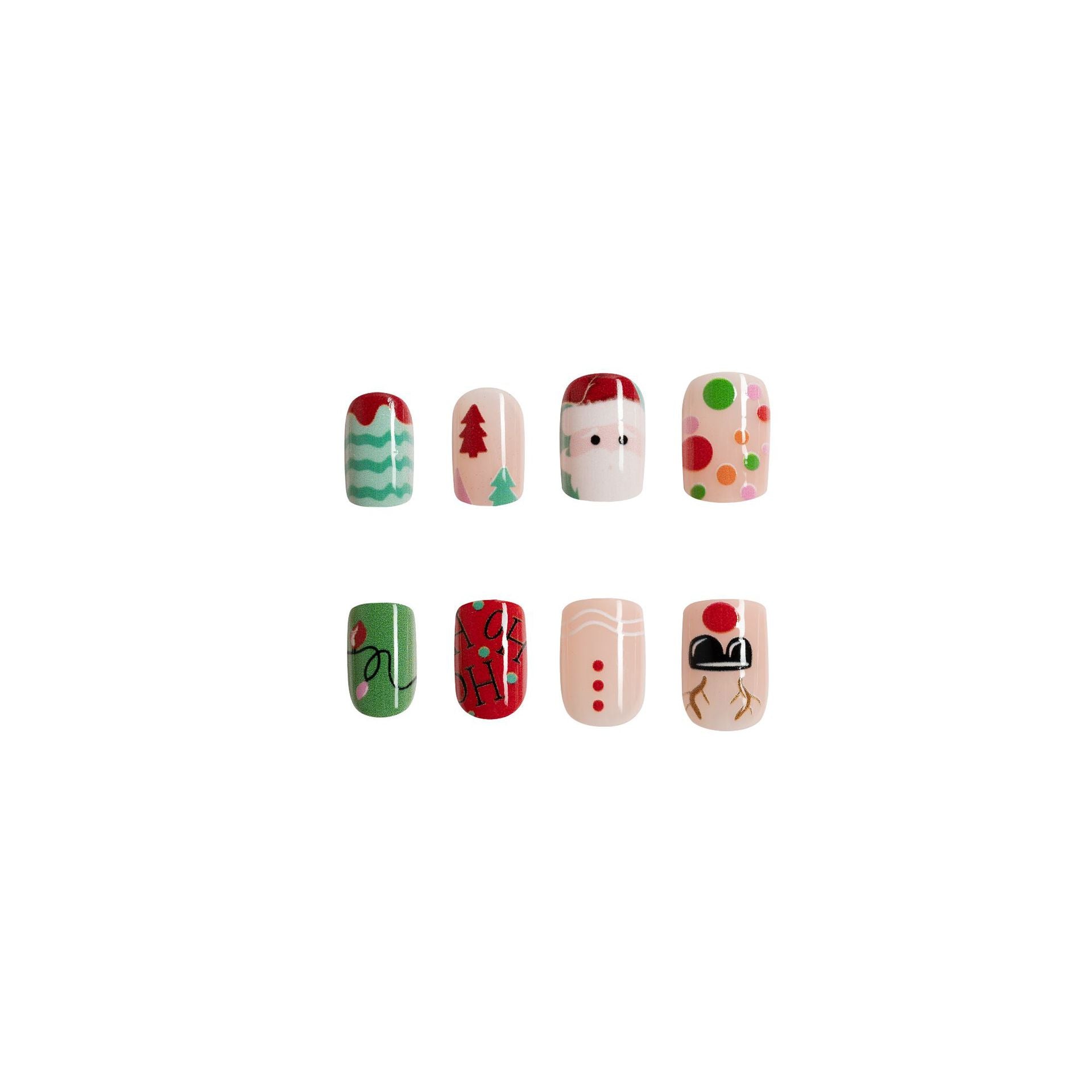 Wholesale 24 Pieces/box Christmas Press-on Nails Kits Nail Stickers ACC-NS-GuaiXL096