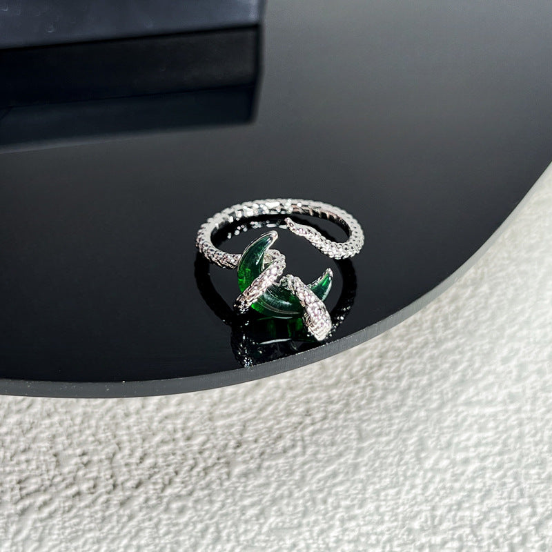 Wholesale Wind Winding Snake Moon Advanced Sense Open Ring
